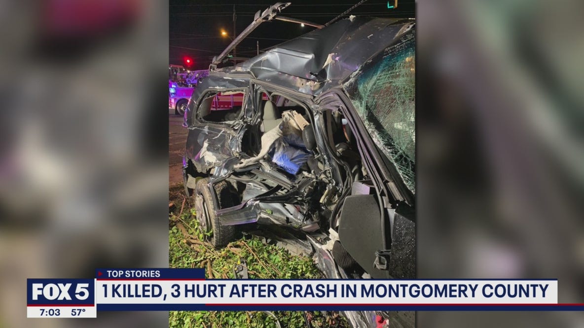1 killed, 3 hurt after crash in Montgomery County